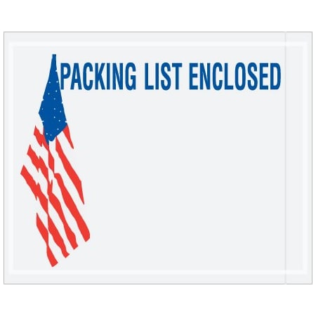 Bsc Preferred 4-1/2 x 5-1/2'' U.S.A. Flag ''Packing List Enclosed'' Envelopes, Style 1, 1000PK PLUSA12